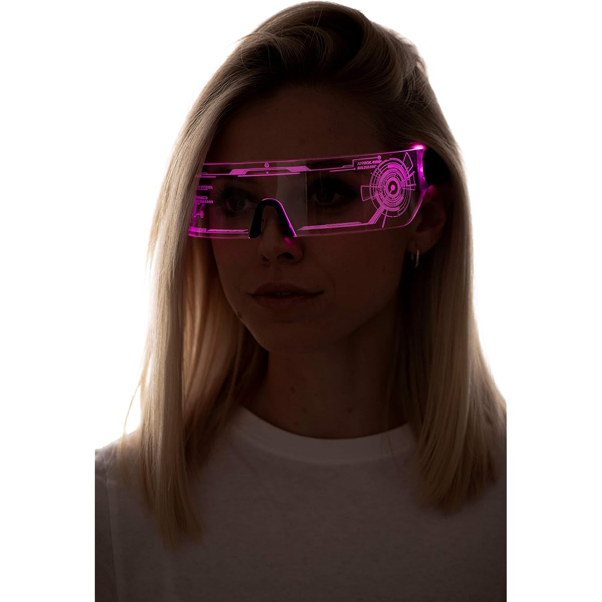 Cyberpunk LED Tron Visor Glasses, Great for Cosplay and Festivals, Cybergoth Cyberpunk Glasses Goggles HTC02