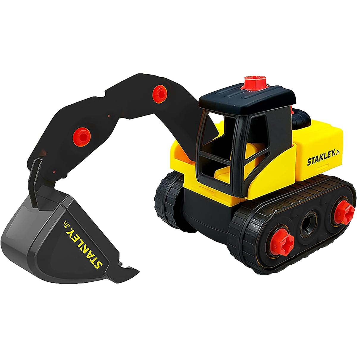 Stanley Jr Take Apart Excavator Kit for Kids TT007-SY 25 Piece Yellow STEM Construction Toy Includes Trucks, Figures, Screwdrivers and Bolts Ages 3+
