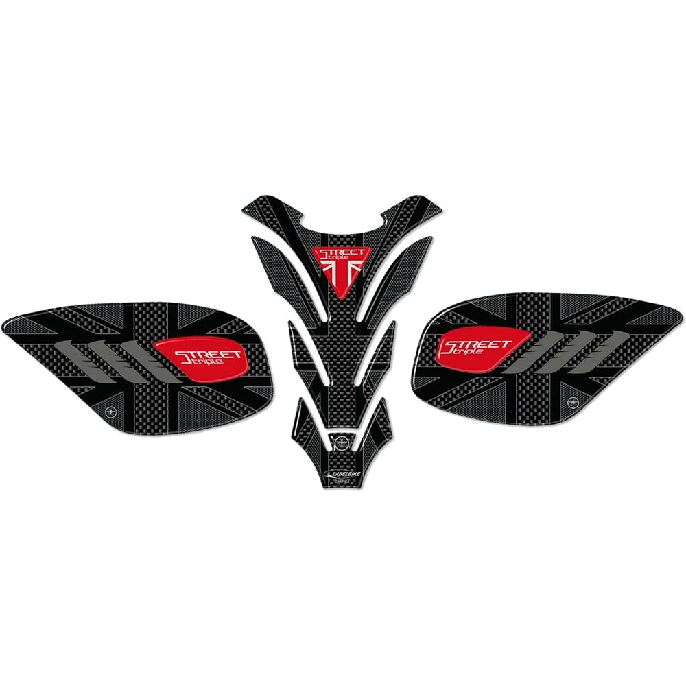 labelbike - 3D Motorcycle Tank Sticker Kit Compatible with Triumph Street Triple 2013-2020