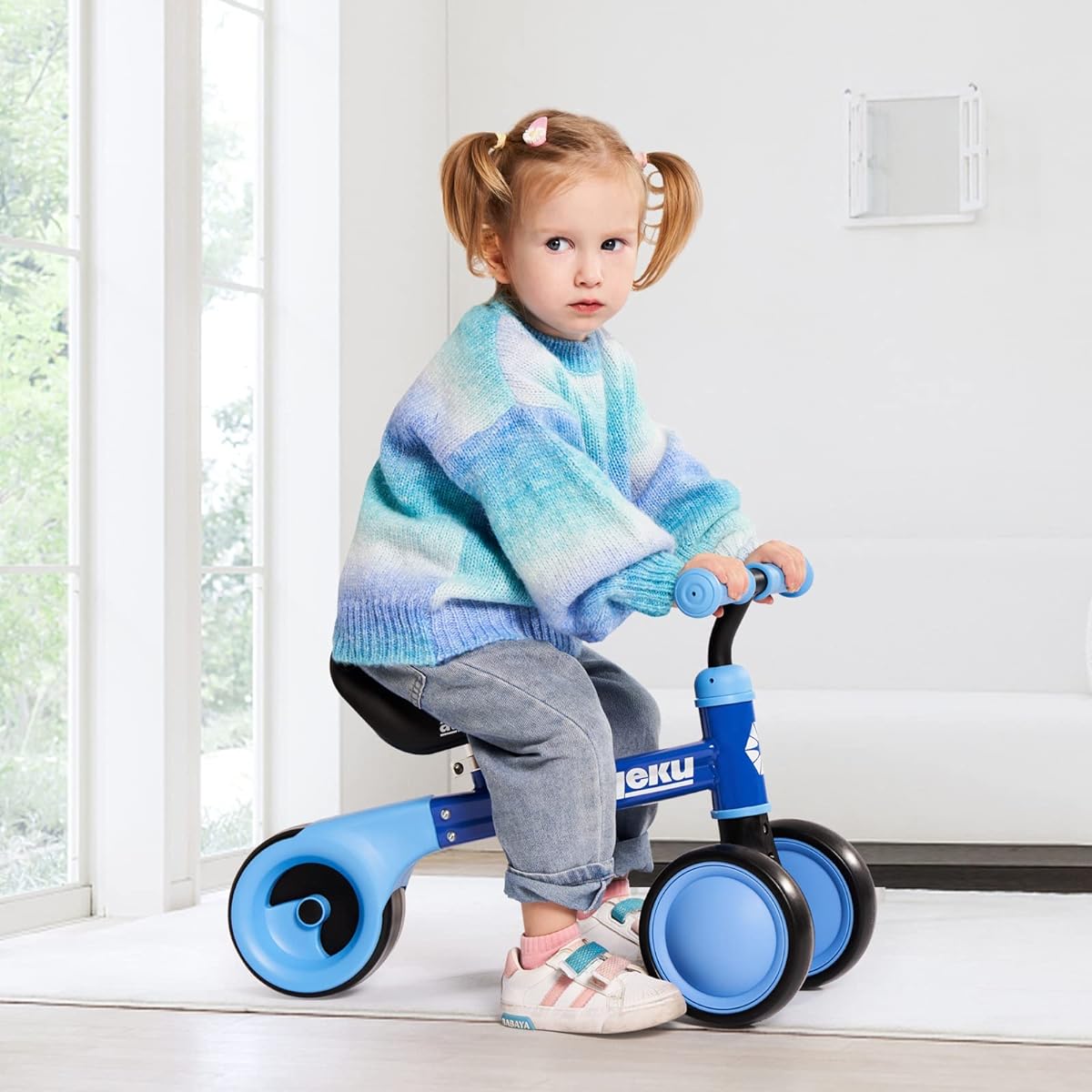 AyeKu Baby Balance Bike Toy 1 Year Old Boys Girls Gift Wide Wheel Safe for 12-36 Months Toddler Vehicle Toy 1st Birthday Gift Children Walker No Pedal Toddler Bicycle