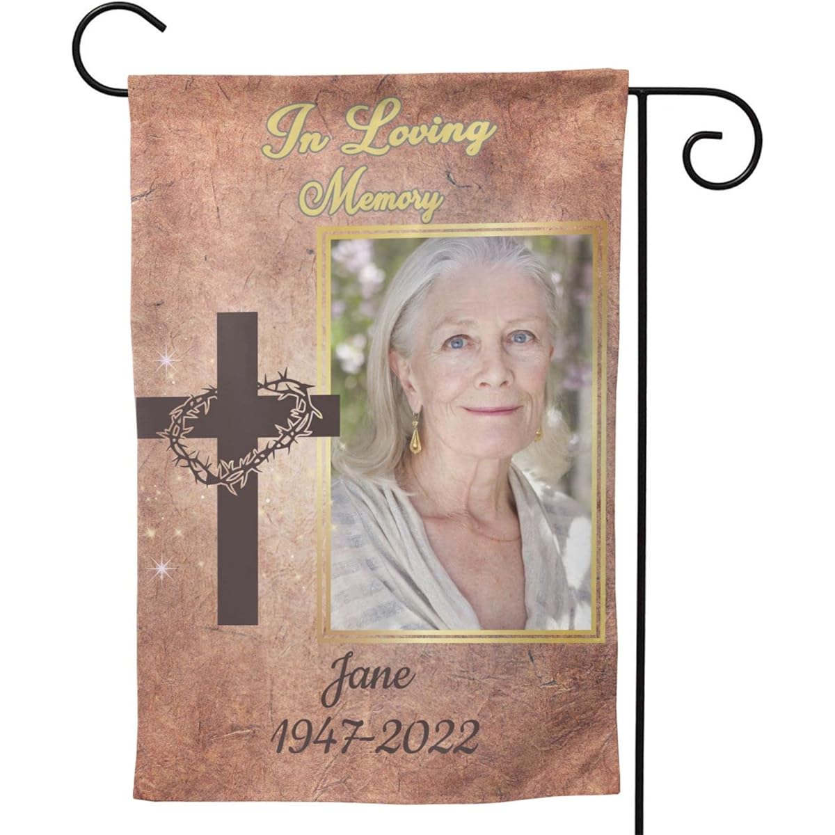 Custom Memorial Flag, Garden Flag in Love with Memories Photo/Name/Date Custom Garden Flag Memorial for Outdoor Garden Patio Decoration