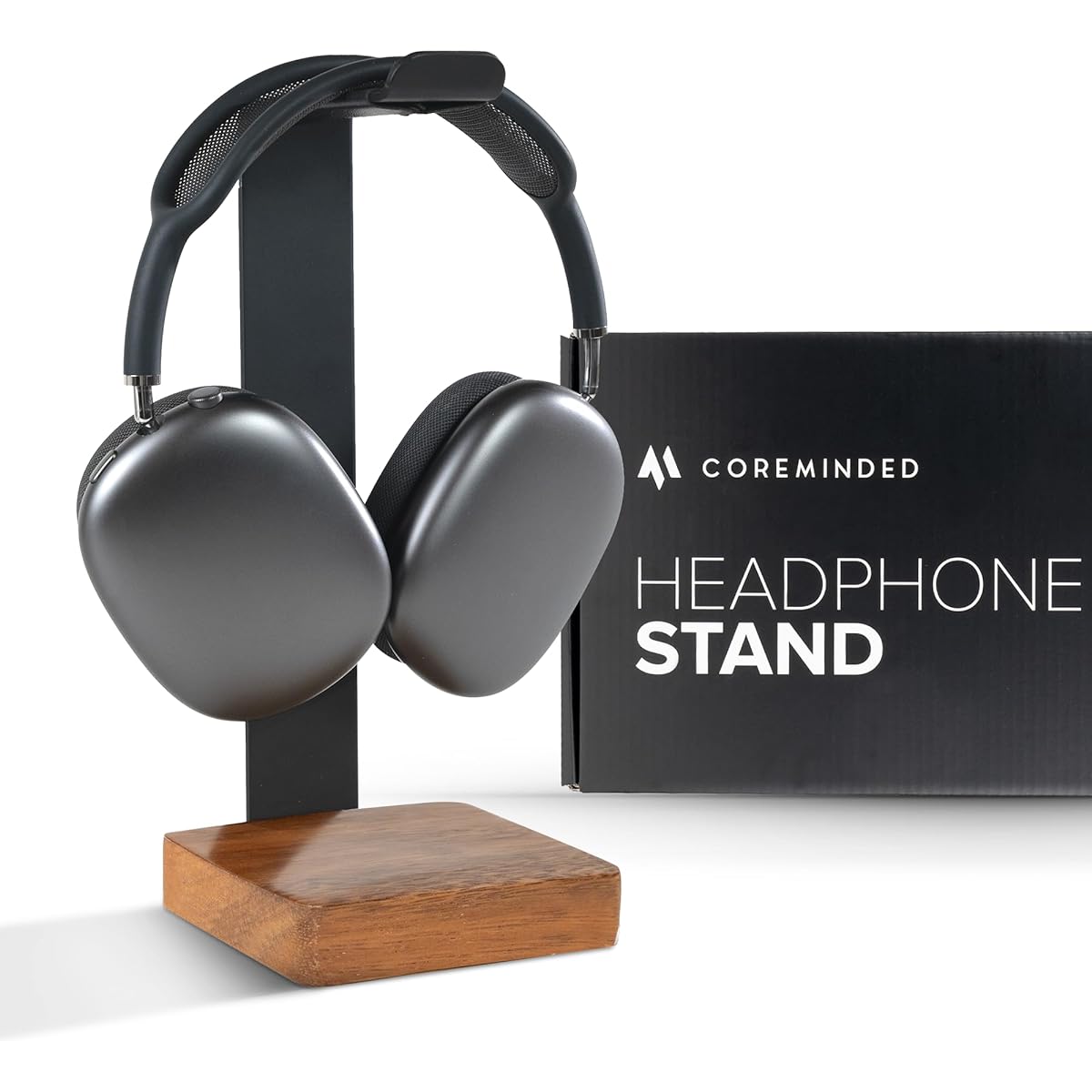Headphone Stand for Desk Wooden Headset Stand for Desk Headphone Holder Desk Stand Wooden Gaming Headphone Stand Wooden Headphone Stand Headphone Stand Compatible with Airpods Max Beats - Walnut