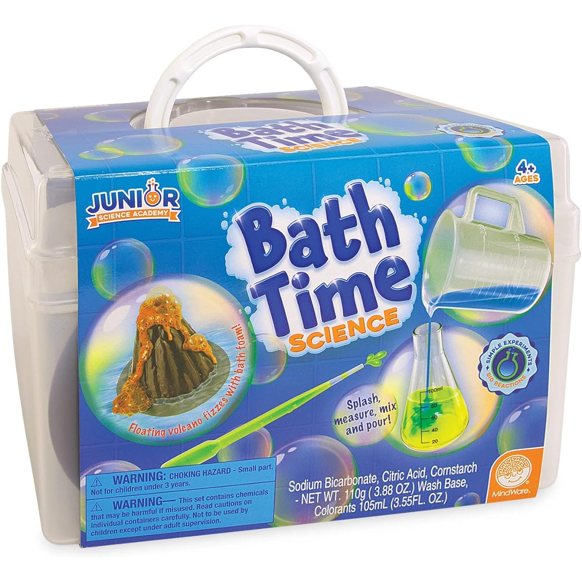 MindWare Junior Science Academy Bathtime Science 5 Amazing Science Experiments for Kids Ages 4 and Up Boys & Girls Have Fun Learning Science Learn Science at Home