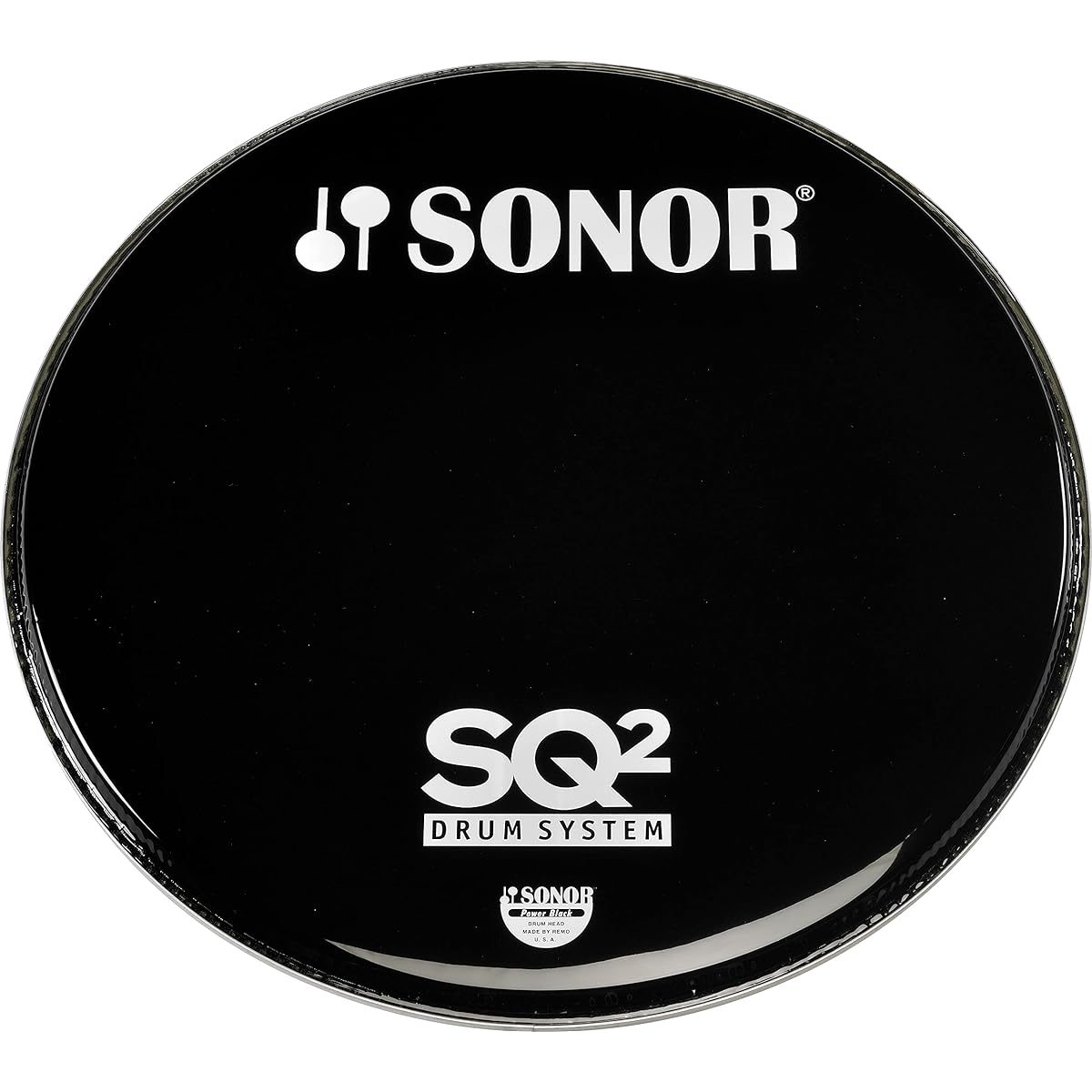 SONOR Bass drum head 22 inches black with logo SN-BP22B/L with SQ2 logo