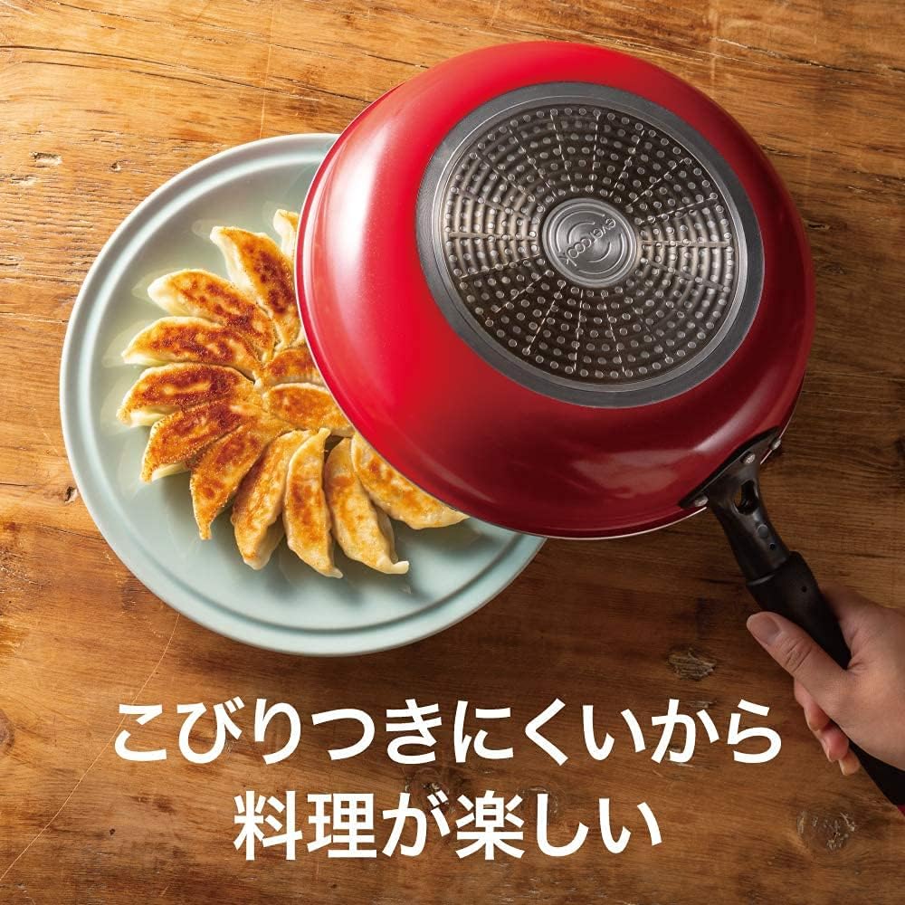 Evercook frying pan 22cm Compatible with all heat sources (IH compatible) Red Doshisha