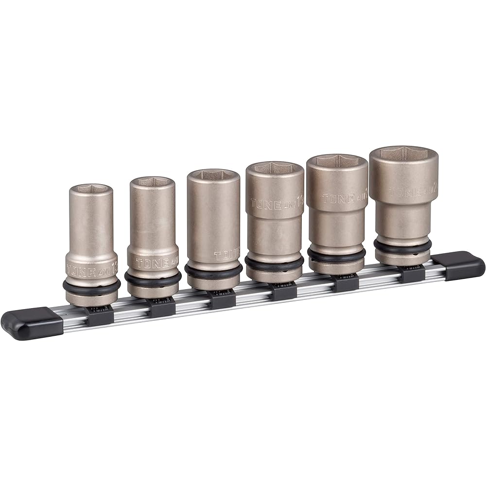 TONE Long socket set for impact (with holder) HNV406L Drive angle 12.7mm (1/2") Contents 6 items