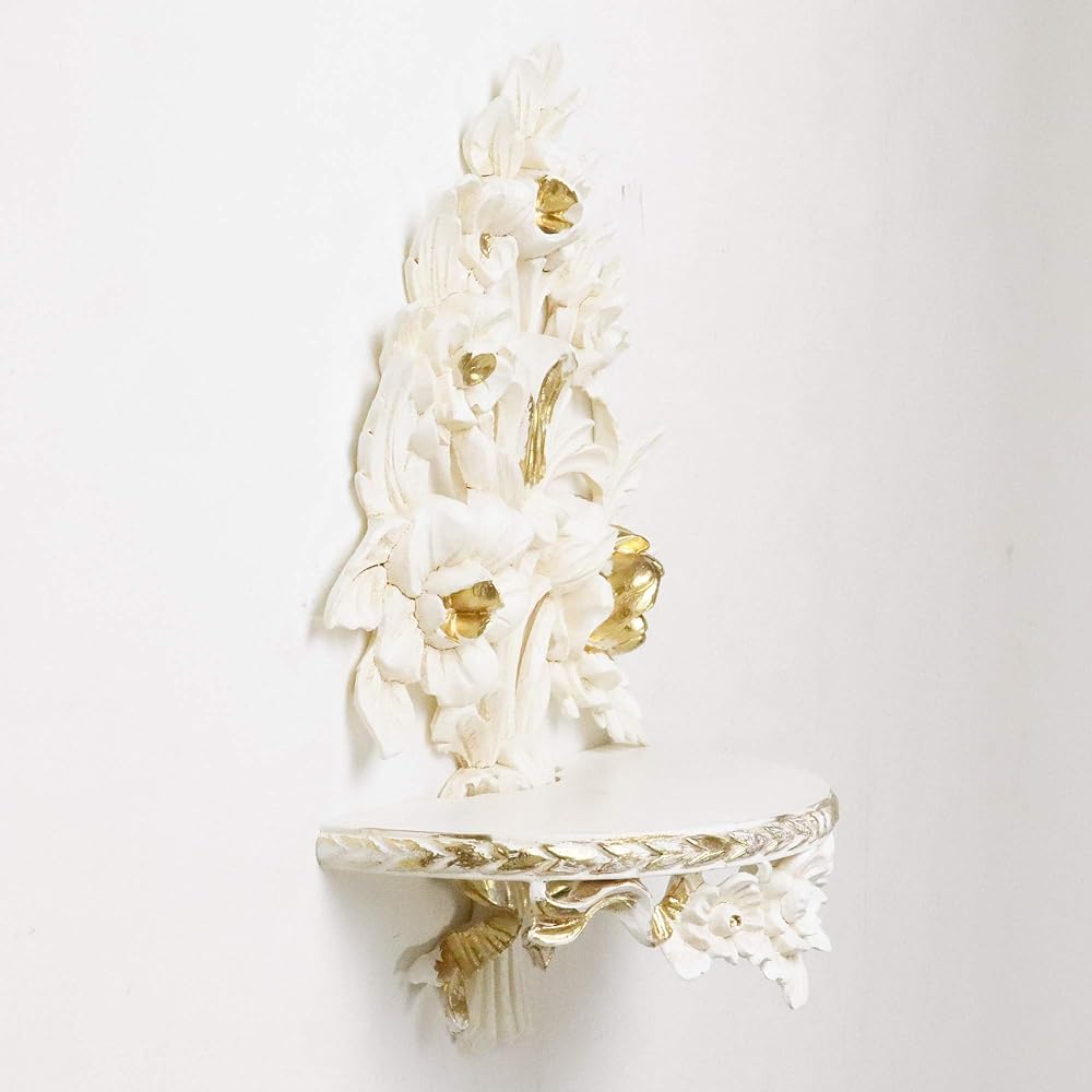 [Made in Italy Console] Ivory & Gold W29 x D14 x H36cm / G1-CP82