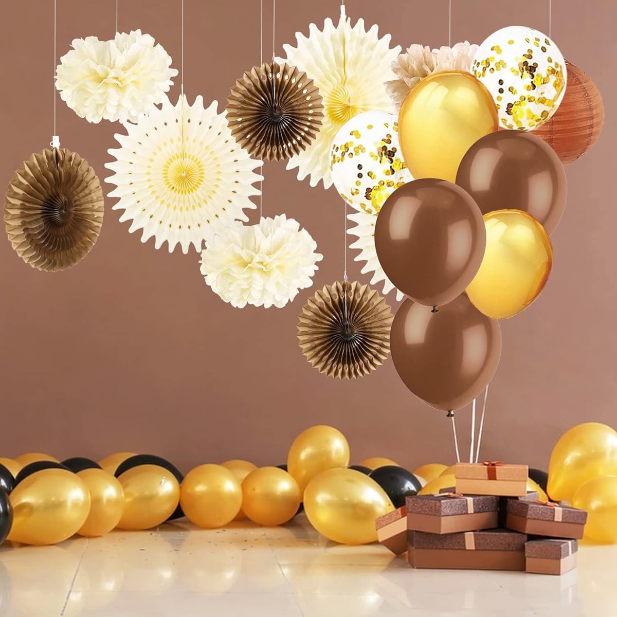 Brown Gold Balloon Woodland Teddy Bear Baby Shower Wild West Cowboy Party Jungle Safari Birthday Party Decorations Graduation Party