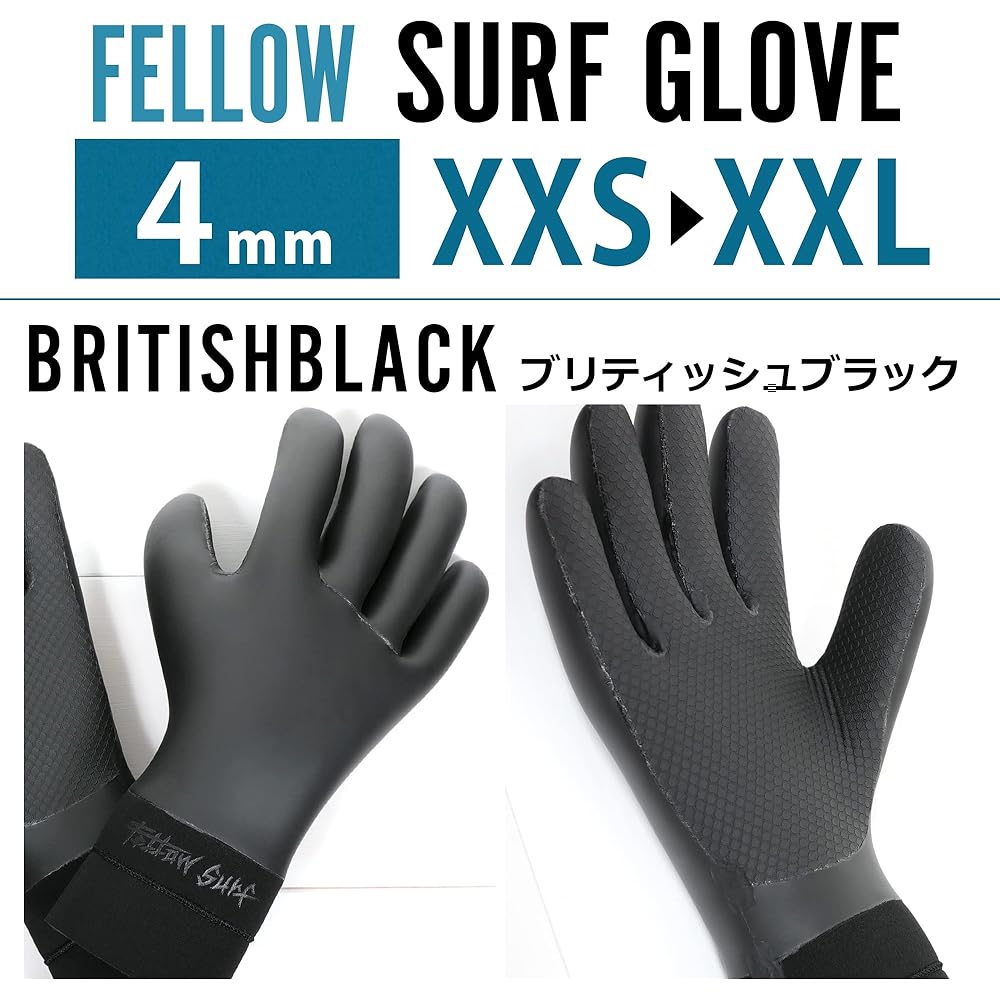 FELLOW Surf Gloves 4mm Surfing Skin Waterproof Cold Protection Gloves Winter Neoprene Fleece Lining Thermal Wetsuit Japanese Standard
