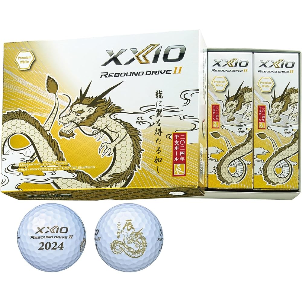DUNLOP Golf Ball XXIO REBOUND DRIVE2 2023 Model Zodiac Ball 1 Dozen (12 Pieces) White