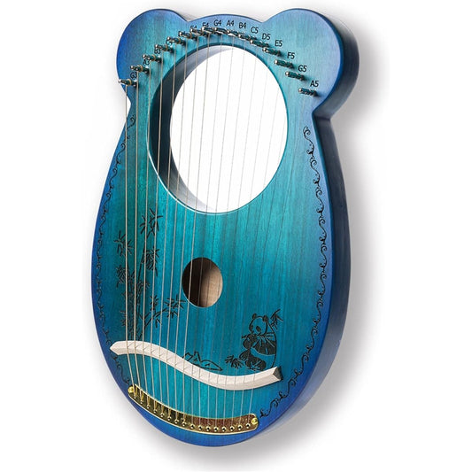 WowZza Wooden Lyra Harp 16 String Mini Harp Musical Instrument Easy to Learn Portable Small Konghou Lyra Instrument
