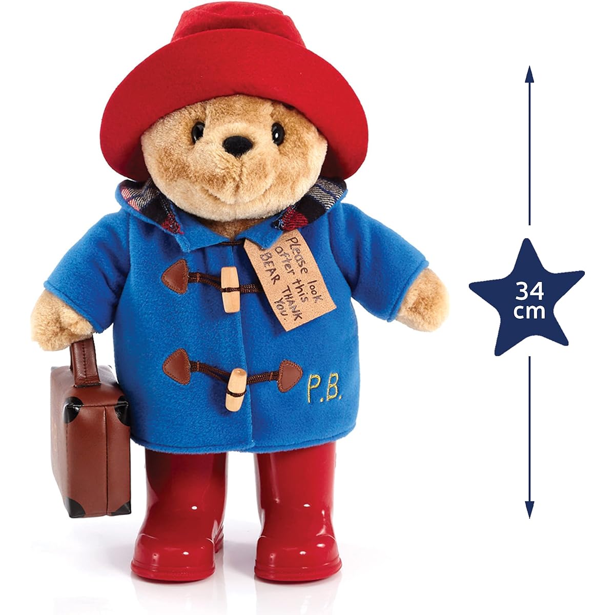 Paddington Bear Classic Plush Toy with Boots and Suitcase