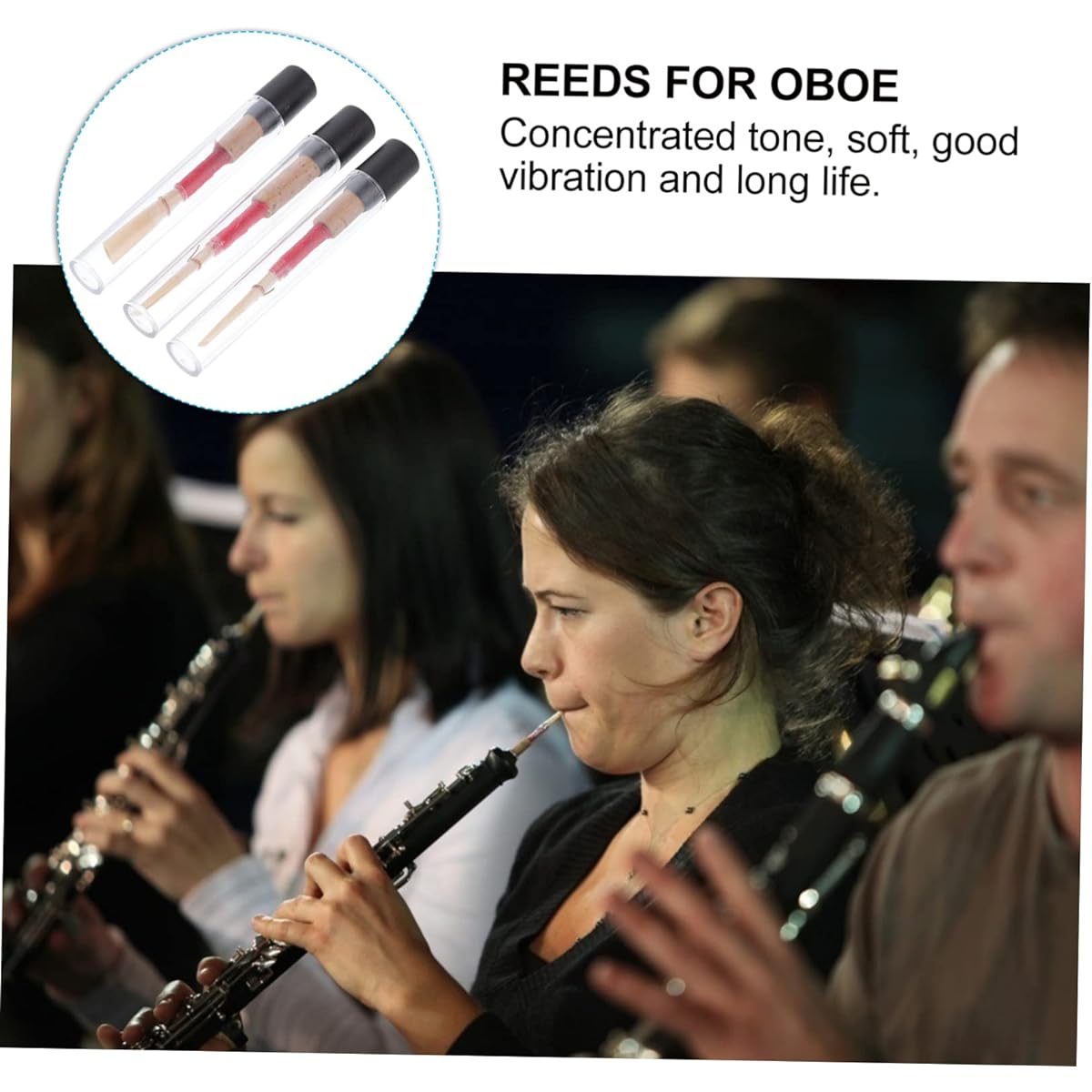 VICASKY 24pcs Oboe Reed Bin Organizer Flagmer for Tube Oboe B Flat Clarinet Reeds Oboe Accessories Wood Oboe Oboe Cork Guard Clarinet