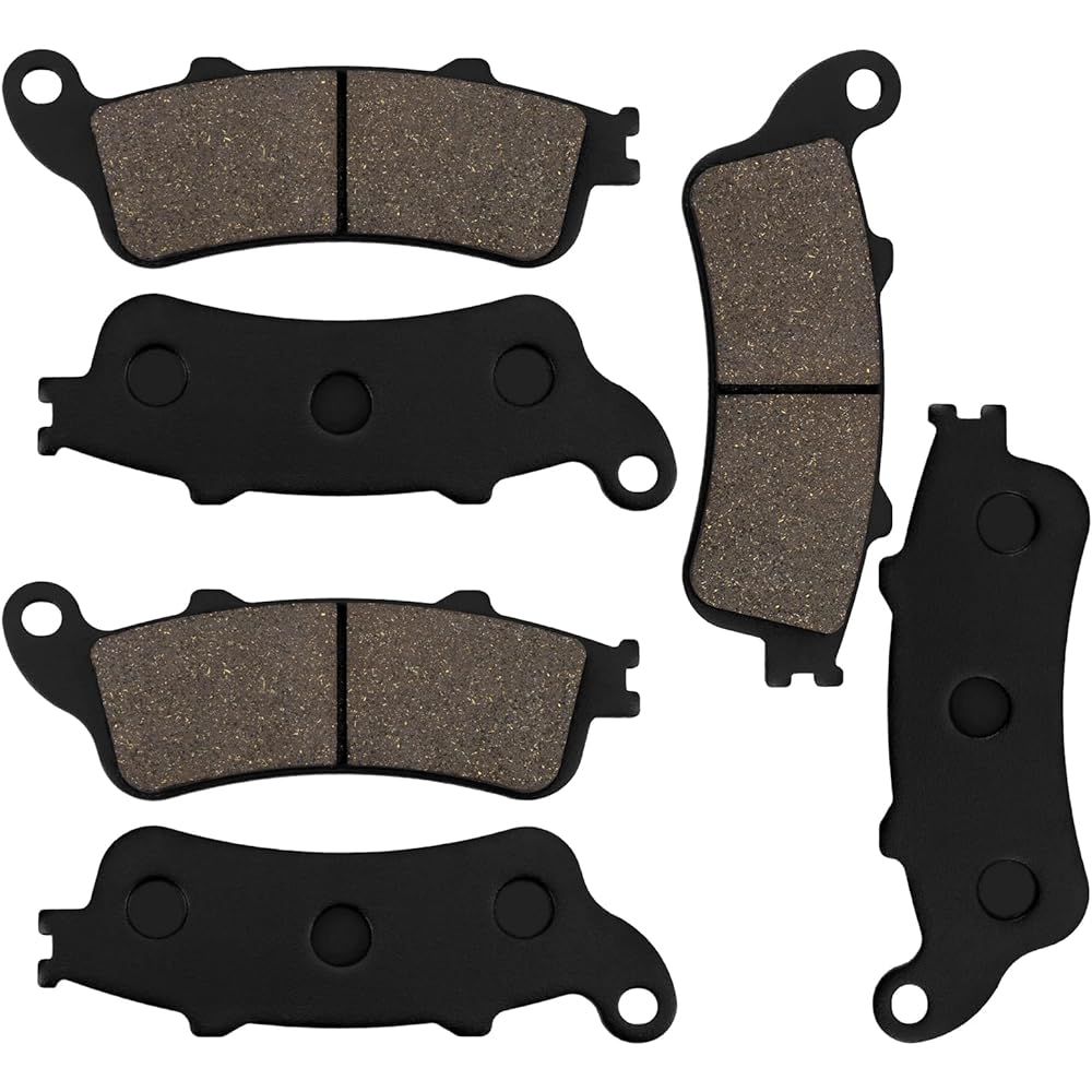 Sollon Front and Rear Brake Pads Compatible with Honda 800 VFR800 F Interceptor 800 / GL1800 Goldwing1800 / CBR1100XX/ ST1100 / VTX1800R VTX1800C VTX1800F 1996-2010