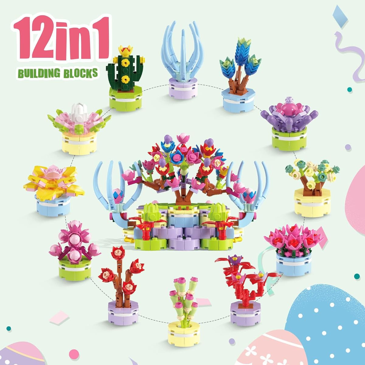 Iabedi Easter Gifts for Kids Succulent Toy Easter Eggs