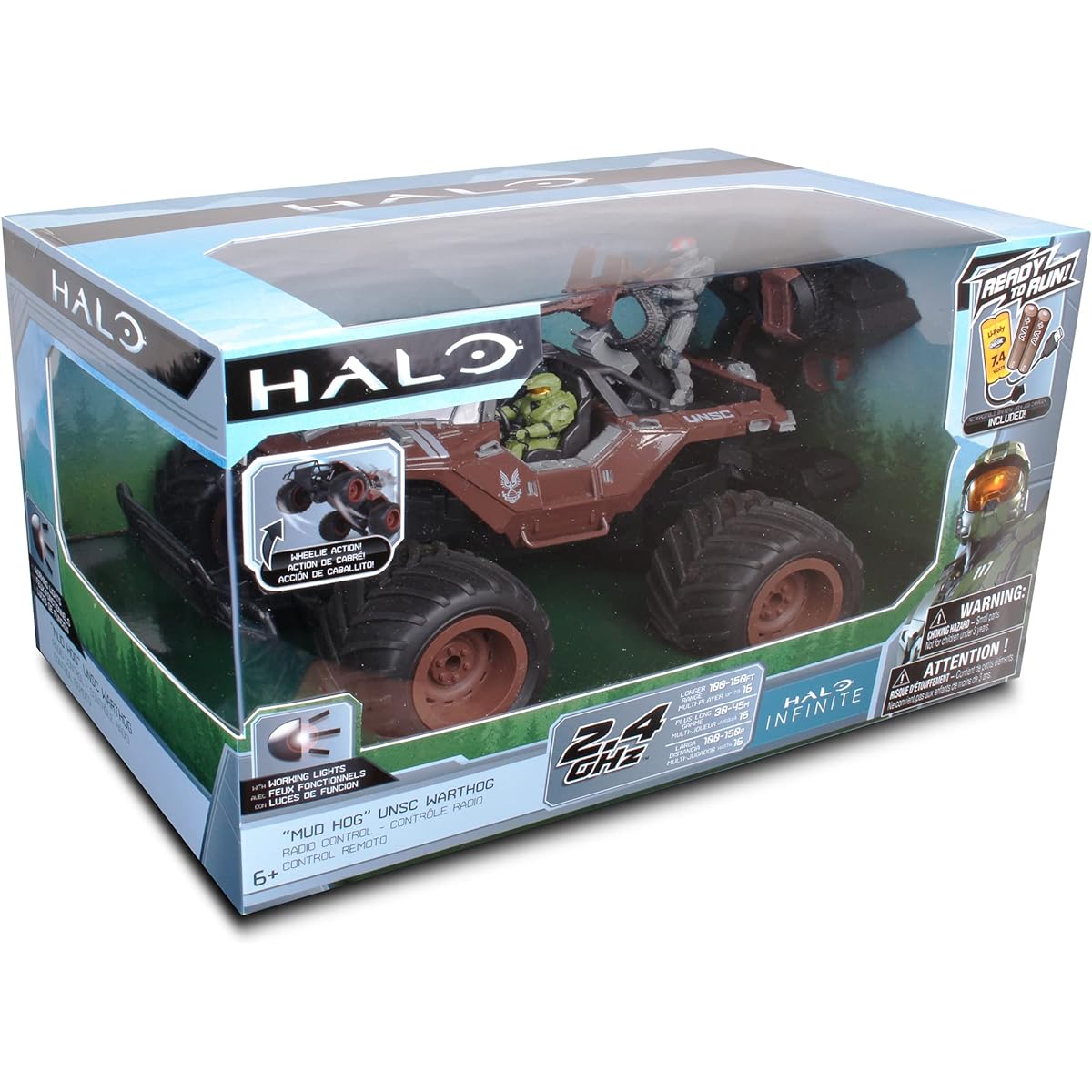 NKOK Halo Infinite RC:UNSC Warthog Mud Hog - Stunt Performance Master Chief & Spartan 2.4GHz Radio Controlled Vehicle