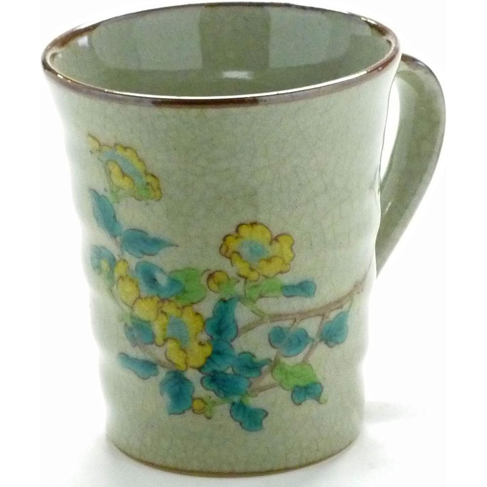 Kutani ware [Mug] Golden thread plum and bird [Back picture]