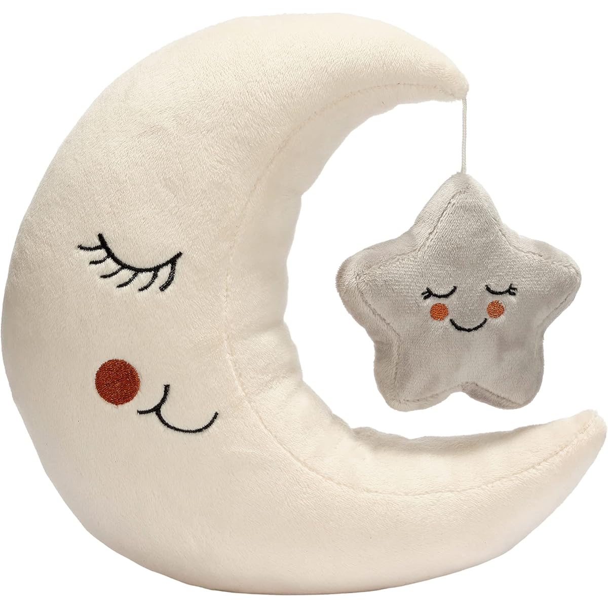 Lambs & Ivy Goodnight Moon and Star Plush Toy, Cream/Grey