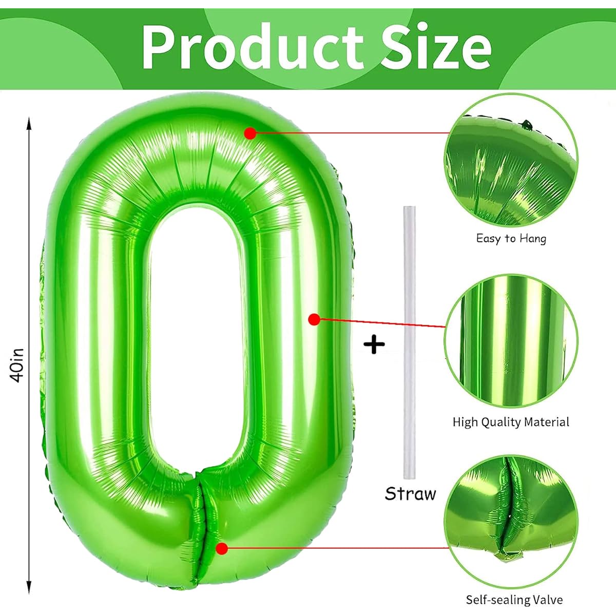 40" Green Number 0 Dinosaur Balloons, 0th Birthday Balloons for Kids, 0th Birthday Dinosaur Party Supplies Jungle Green Theme Birthday Patry Balloons Decorations
