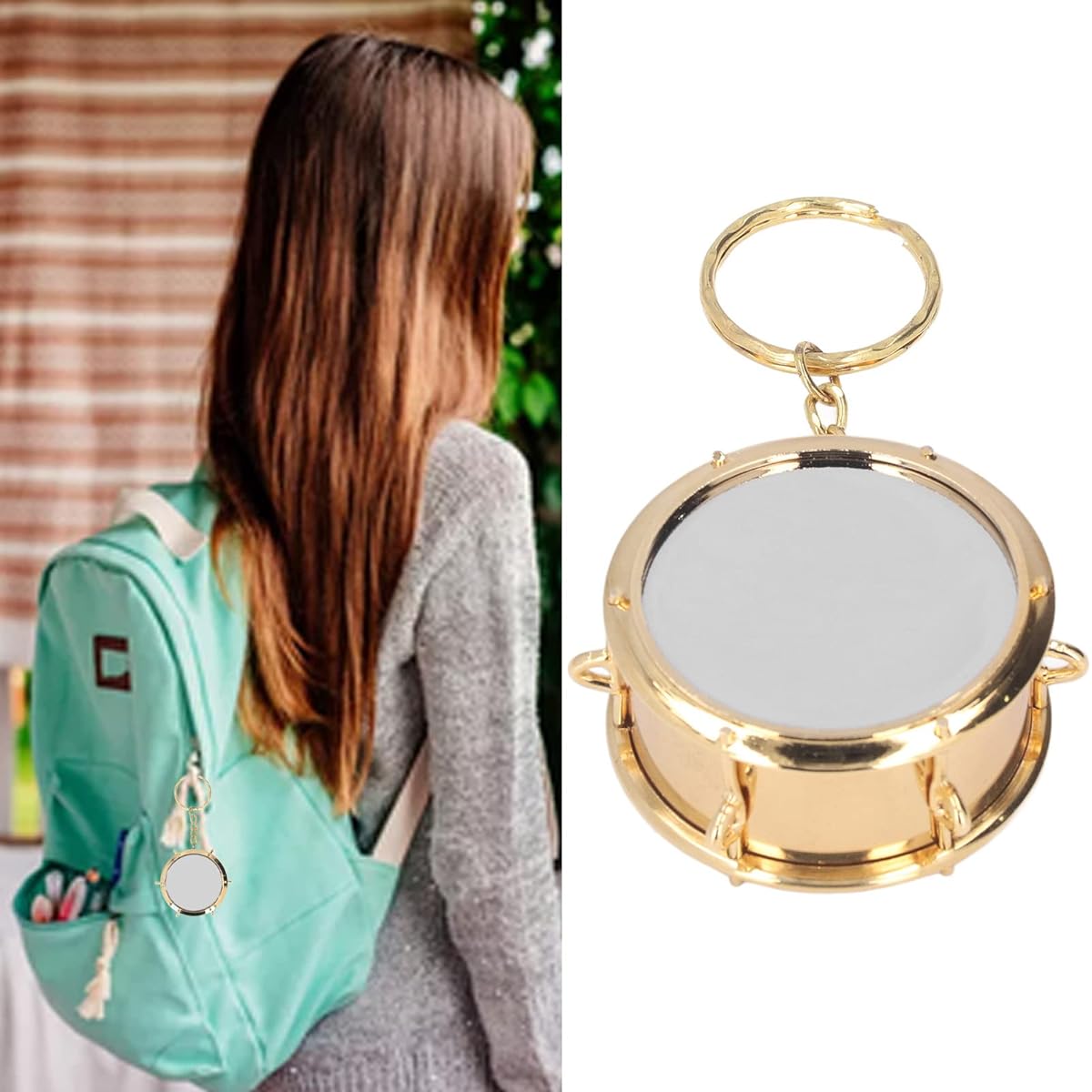 Tyenaza Snare Drum Keychain, Brass Musical Instrument Pendant, Snare Drum Link Chain, Bag Decoration, Birthday Gift, Tabletop Interactive Toy