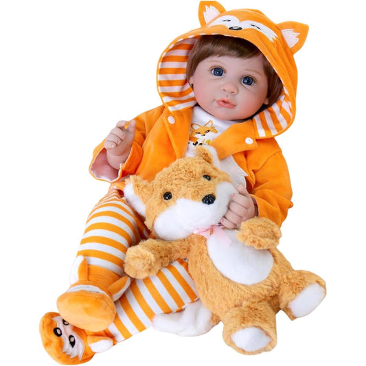 Aori Lifelike Baby Doll Real Life Baby Doll 22 Inch Realistic Reborn Baby Girl with Soft Body and Plush Accessories for Girls