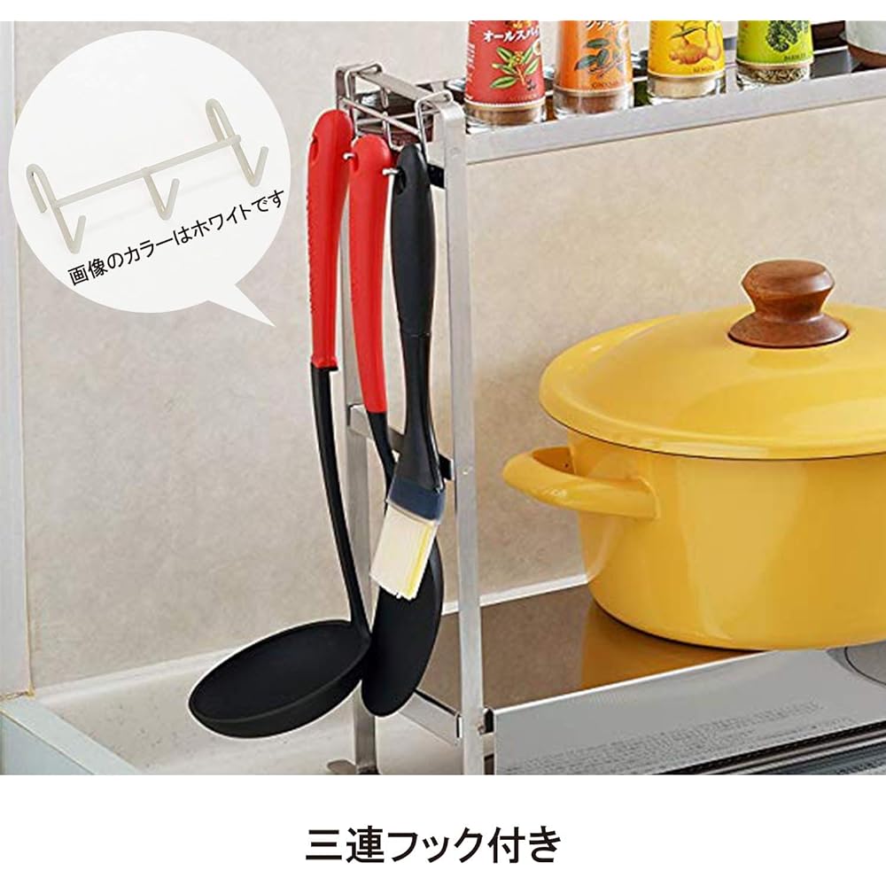 Ernest [Made in Japan] Exhaust outlet cover (stainless steel), 2 tiers, width 66 cm, 3 hooks included, sturdy (load capacity: upper tier 6 kg/lower tier 8 kg), brand used by major restaurants A-76670