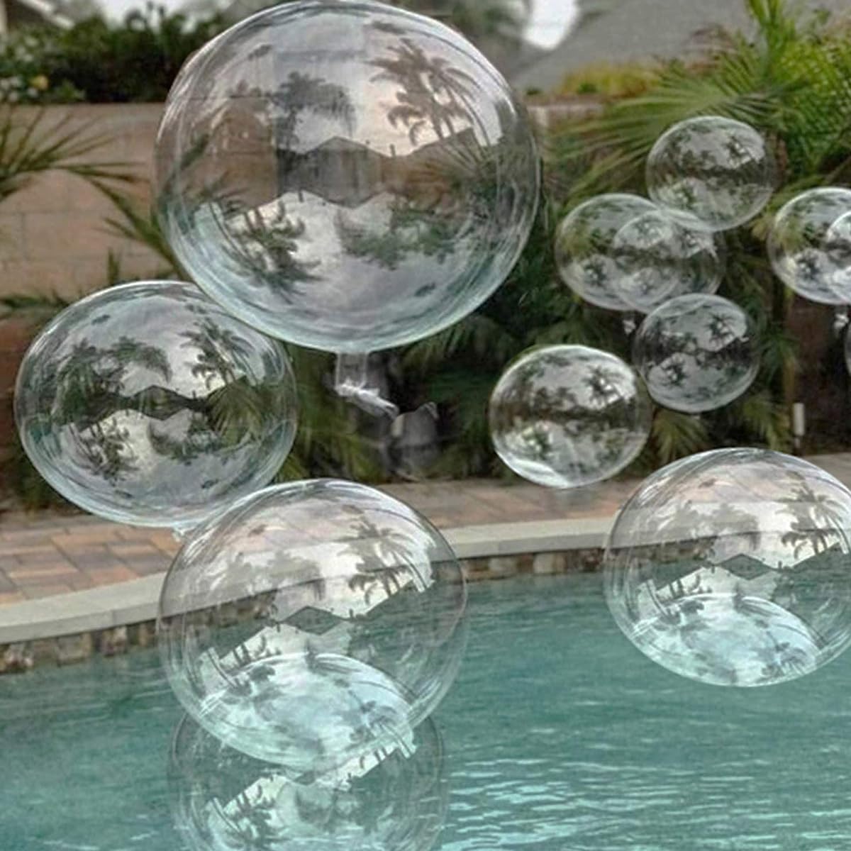 lightsfever Clear Balloons Bobo Balloons Transparent Balloons Wedding Bubble Balloons Wedding Party Decorations Birthday Decorations Bachelorette Party Balloons for Helium or Air (20 Pack)