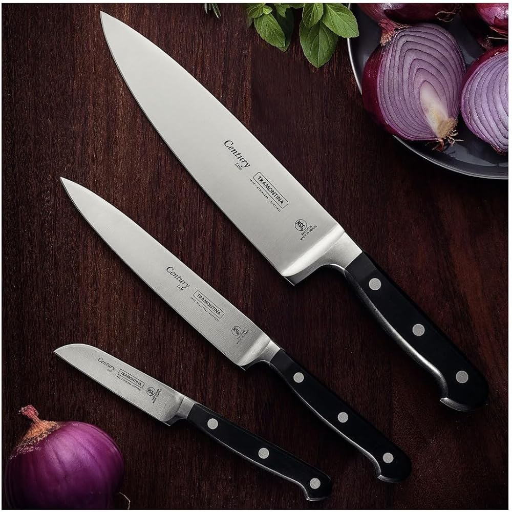 Tramontina Paring Knife Century 3 inches Molybdenum steel reinforced stainless steel Forged molding Dishwasher safe Made in Brazil 24000/103 TRAMONTINA