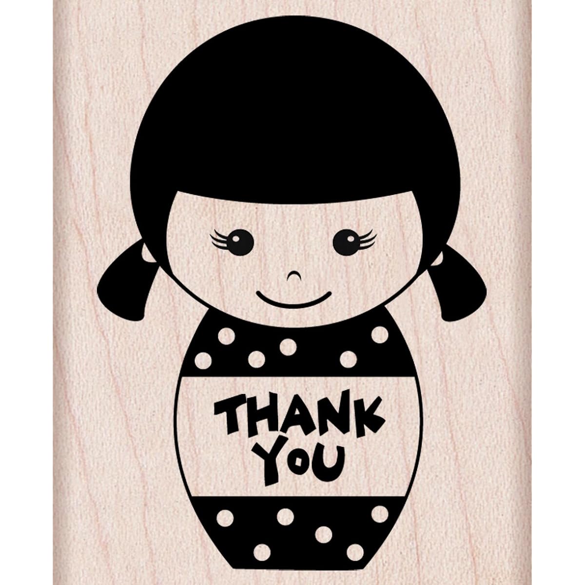 Hero Arts Thank You Girl Woodblock Rubber Stamp by Hero Arts