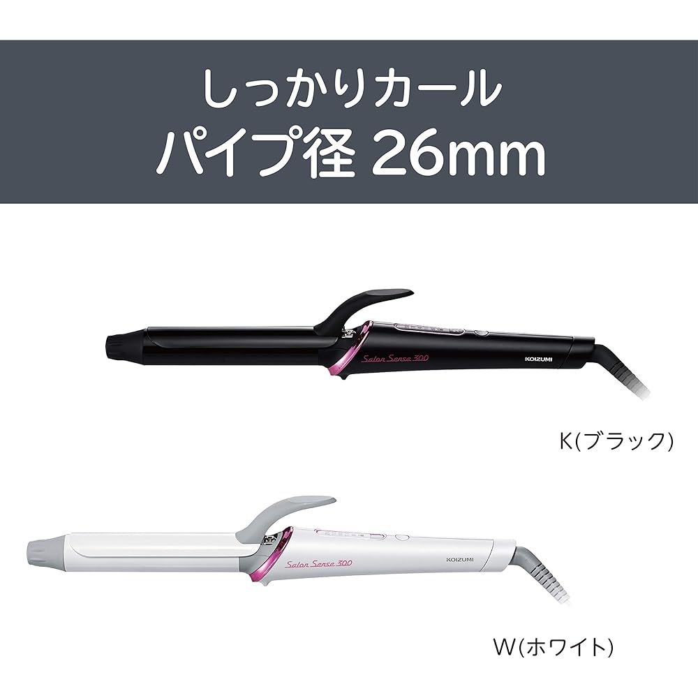 Koizumi Hair Iron Curl 26mm Salon Sense 300 Available Overseas White KHR-1110/W