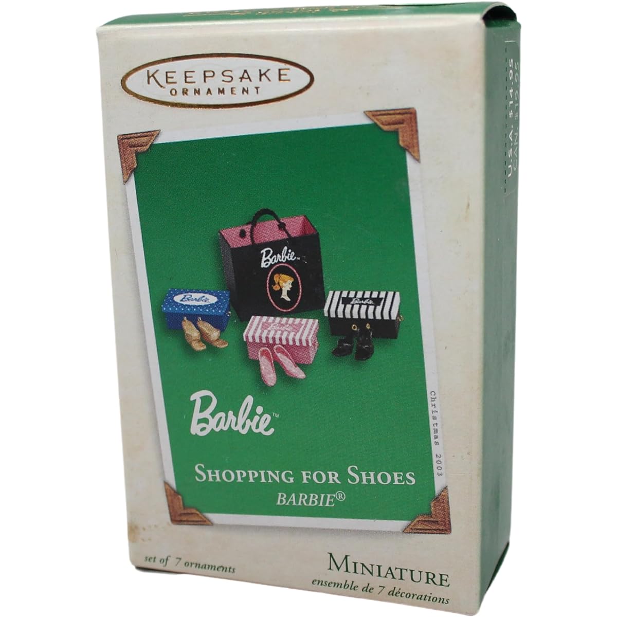 QXM4949 Hallmark Souvenir Ornament 2003 Shoes Shopping 7 Piece Set