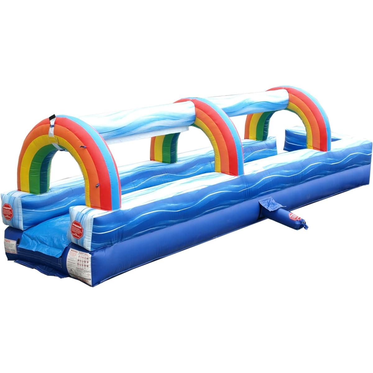TentandTable Blue Marble Inflatable Slip N Slide for Kids & Adults - Commercial Grade Inflatable Kiddie Pool, Outdoor Toys & Games, Backyard Fun, Includes 1HP Blower & Ground Stakes, 25'L x 6'W x 9'H