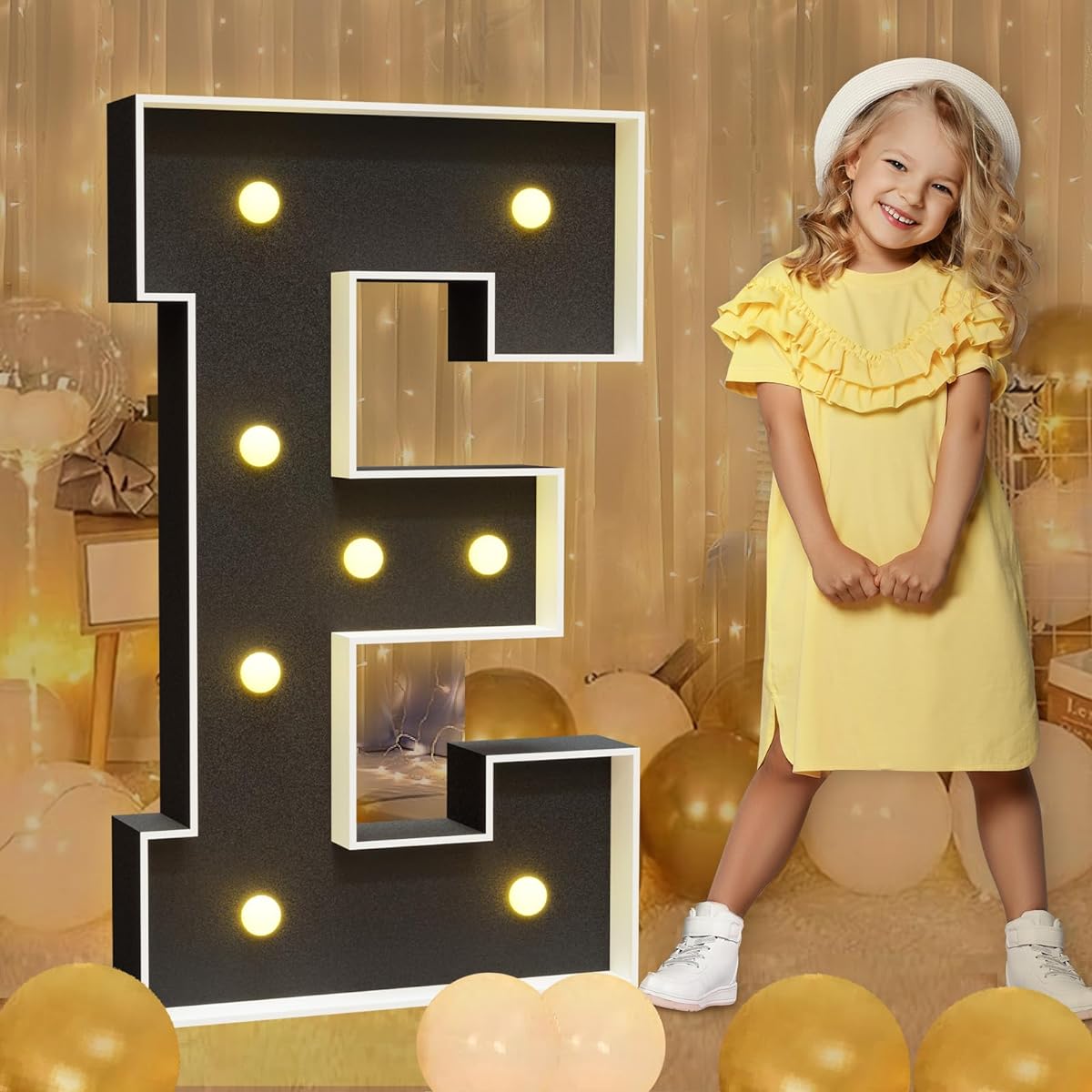 imprsv Marquee Letters Black 3ft: Black Party Decorations - Light Up Letters E L 3ft Tall - Party Decorations Love Marry Me Letters for Wedding Proposal