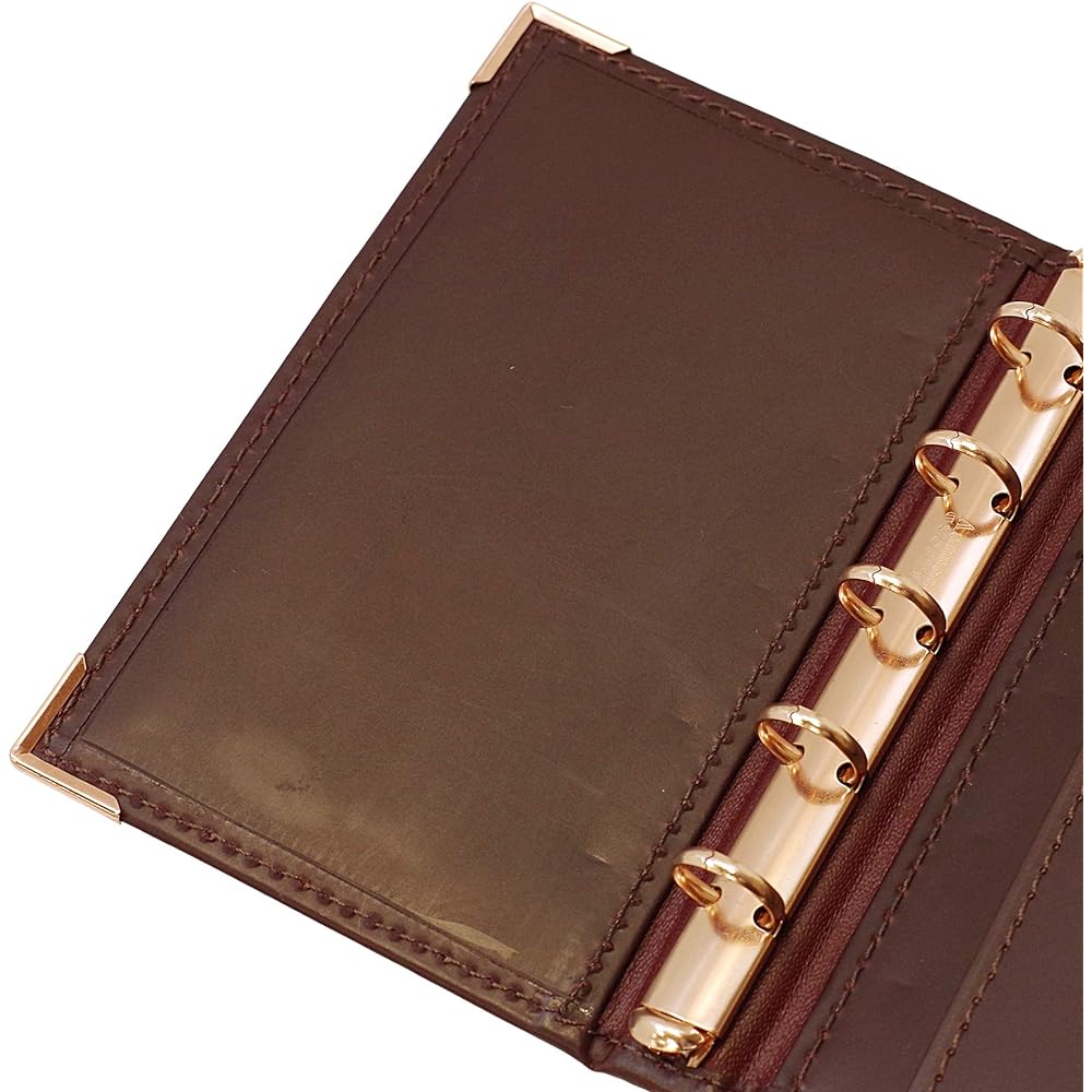 Mini 5 Hole Size Rectangle Alter Ring Diameter 11mm [Wine] System Notebook Binder 2094-