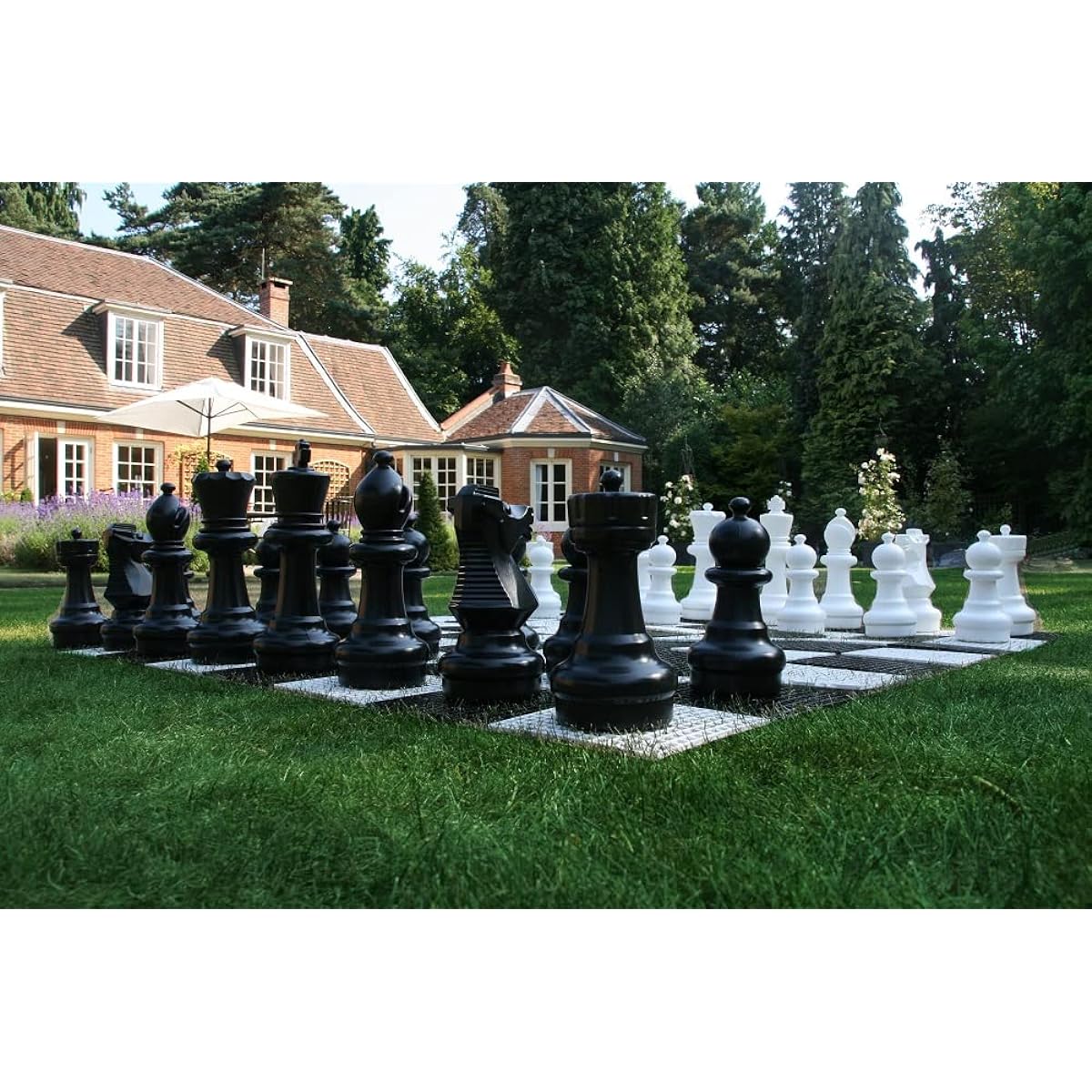 uBer Games Giant Deluxe 12" and 24" Outdoor Chess Set with Optional Nylon Mat or PVC Game Board