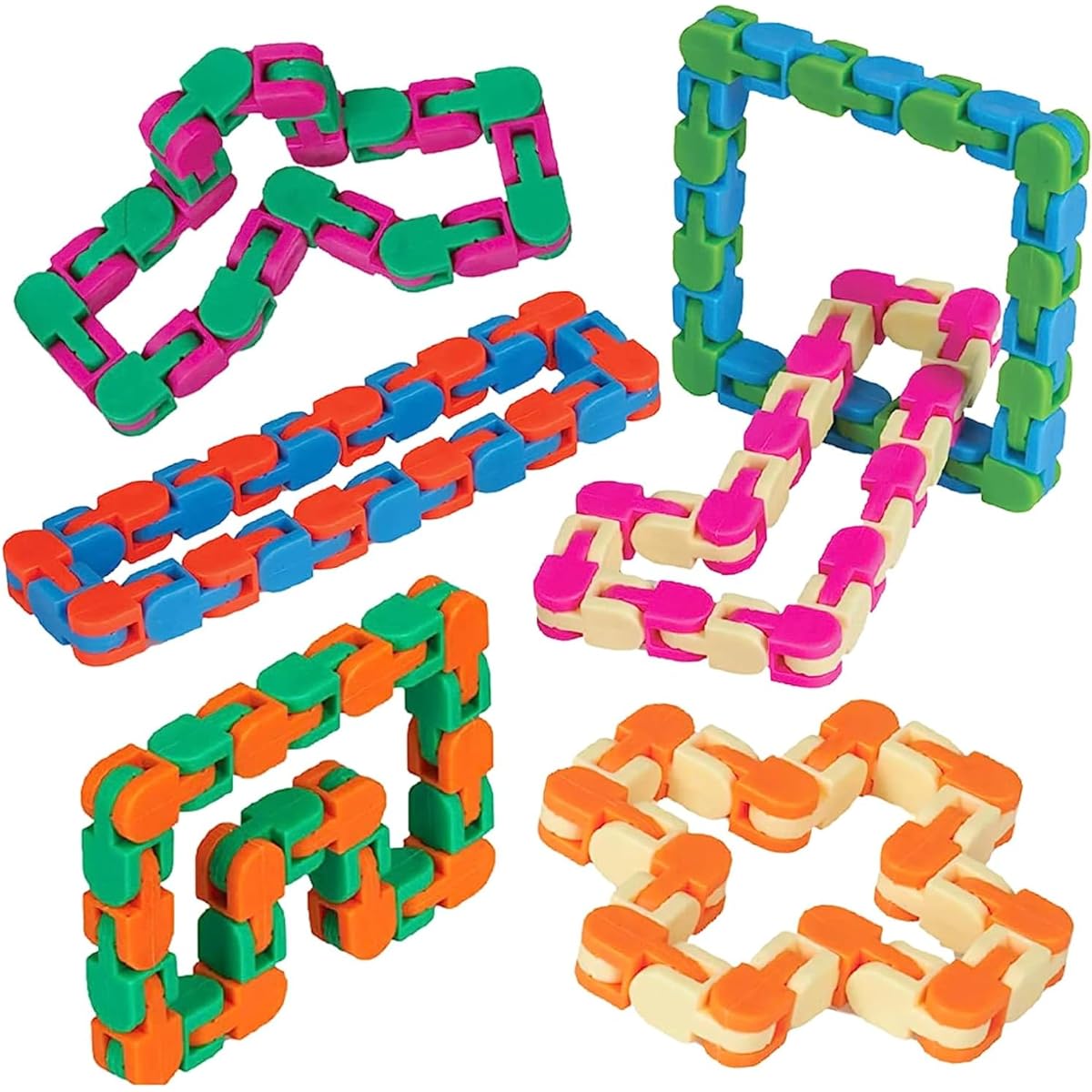 Neliblu Wacky Trucks 6 Pack Sensory Fidget Toys Snap and Click Fidget Cube Puzzle Bulk Purchase - Fidget Toys for ADHD, Autism, Stress Relief Therapy - Fidget Toys for Kids Sensory Keep Fingers Busy and Minds Focused
