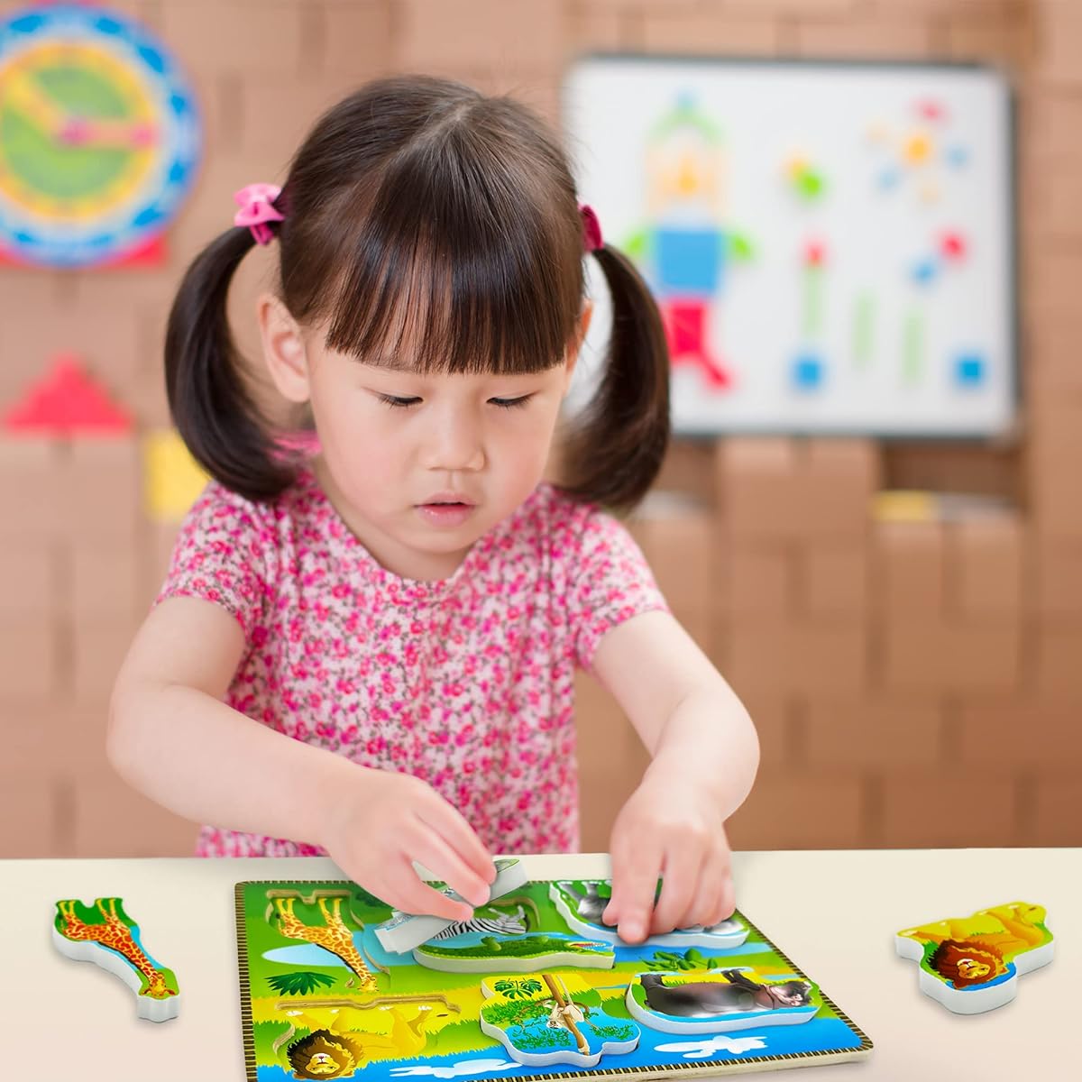 Big Discoveries Wooden Puzzles - Animal Wood Puzzles for Toddlers Ages 1-3 | Montessori Learning Puzzles - Perfect for Preschool Boys and Girls (Jurassic Dinosaurs)