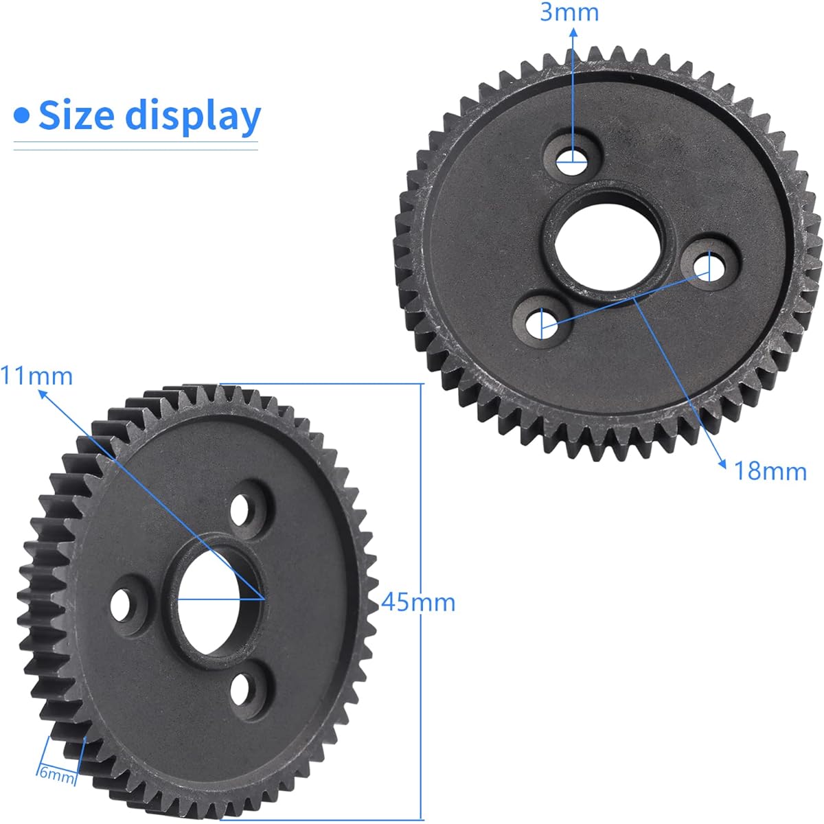 CrazyHobby RC Metal Steel 54T 32P Spur Gear 15T/17T/19T Pinion Gear Set Replacement for 3956 Traxxas Slash 4x4 4WD/2WD/VXL Rustler 4X4 VXL Rally/Stampede 4x4 VXL/Summit/E-REVO/T-Maxx