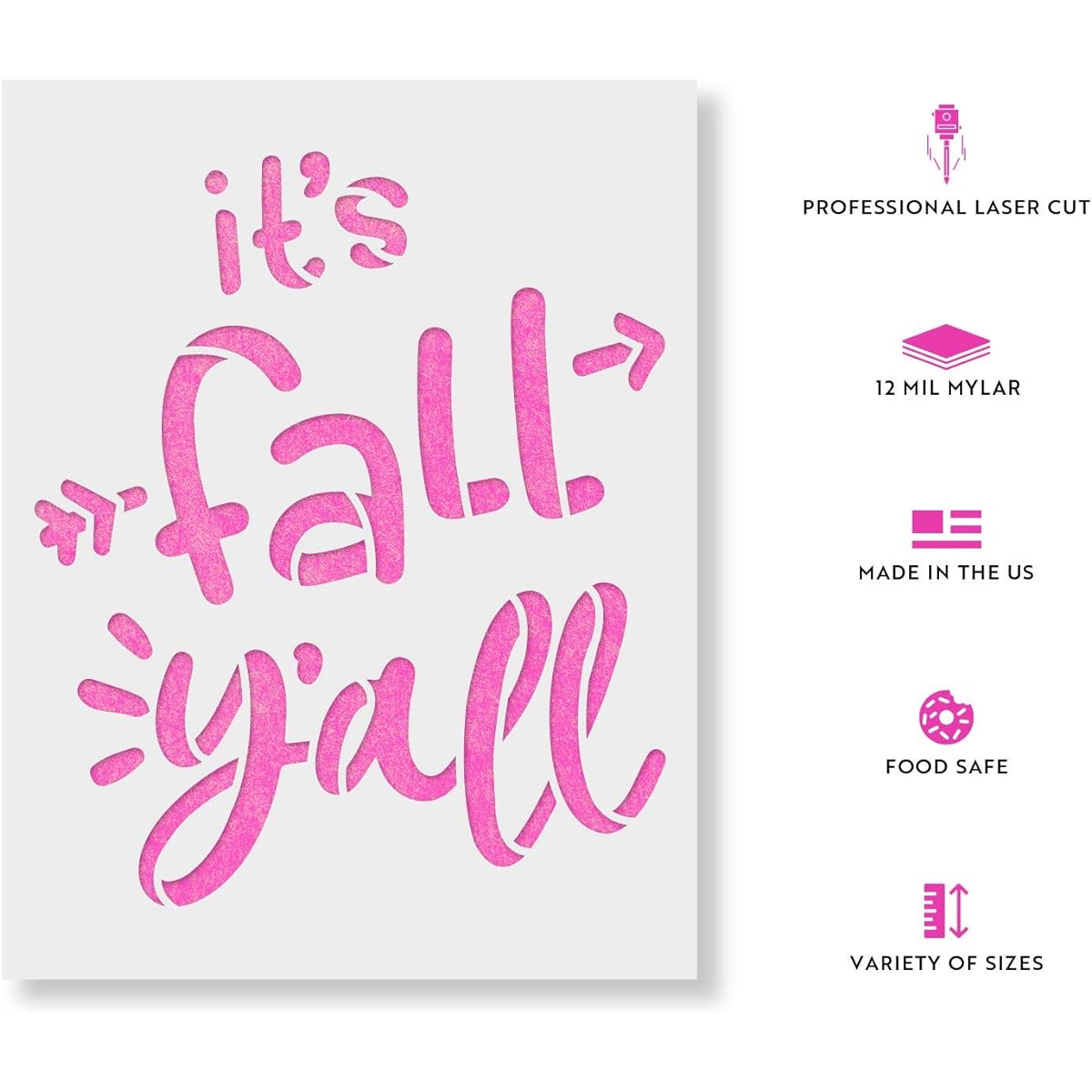 The Fall Yall Stencil Template for Walls and Crafts - Reusable Stencils for Small & Large Paintings