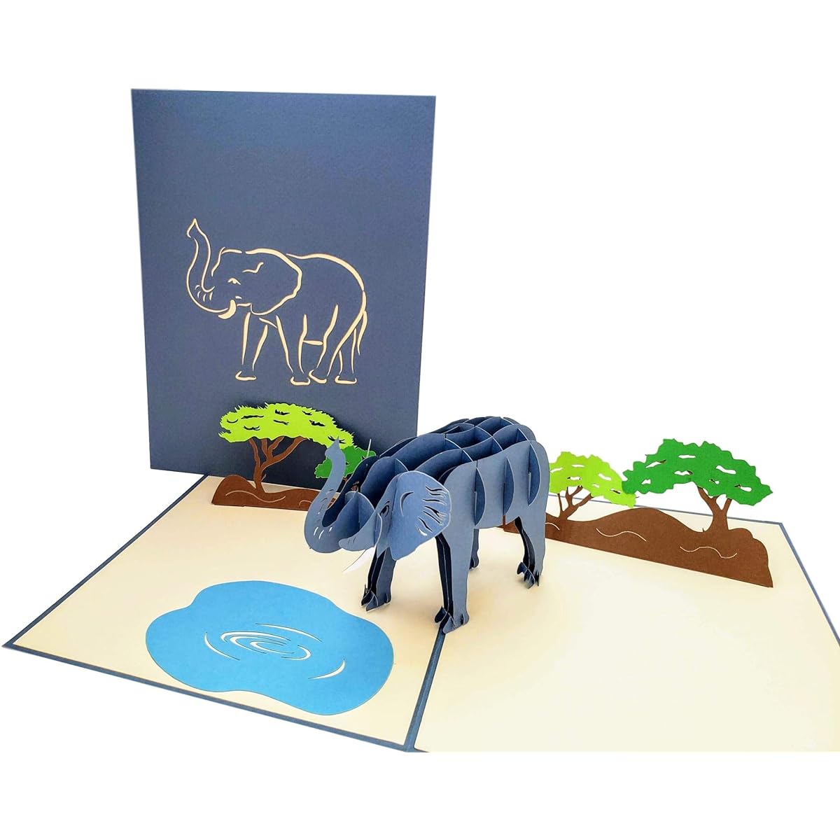 iGifts And Cards Giant Elephant 3D Pop Up Greeting Card - All Occasions Happy Birthday Lovely Cute Fun Friendship Celebration Congratulations Best Wishes