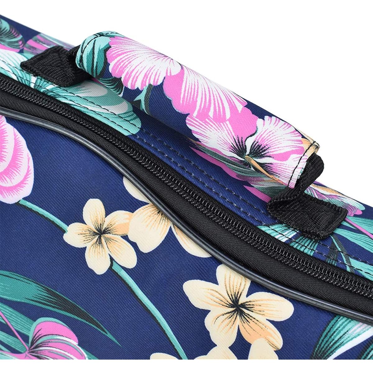 CLOUDMUSIC Ukulele Case Waterproof Ukulele Backpack Hawaiian Hibiscus Flower for Soprano Concert Tenor Multicolor
