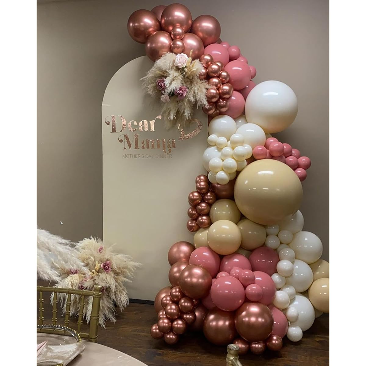 Double Filled DIY Balloon Arch Garland Kit - Retro Dusty Pink Apricot Cream Peach Balloons for Baby & Bridal Shower Birthday Party Wedding Graduation Anniversary Party