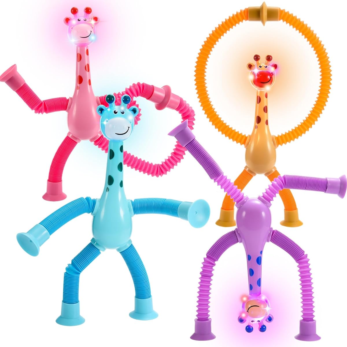 Telescoping Suction Cup Giraffe Pop Tube Toy