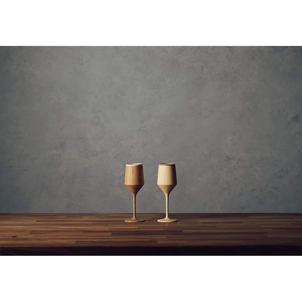 RIVERET Vessel Cocktail Glass Sherry 180ml Pair Set Bamboo Dishwasher Safe White/Brown RV-112WB