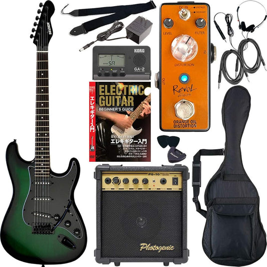SELDER Electric Guitar Stratocaster Type ST-SPECIAL/IGB Sakura Musical Instruments Original Revol effects Effector Introduction Set [Distortion ORANGE OIL DISTORTION/EDS-01]