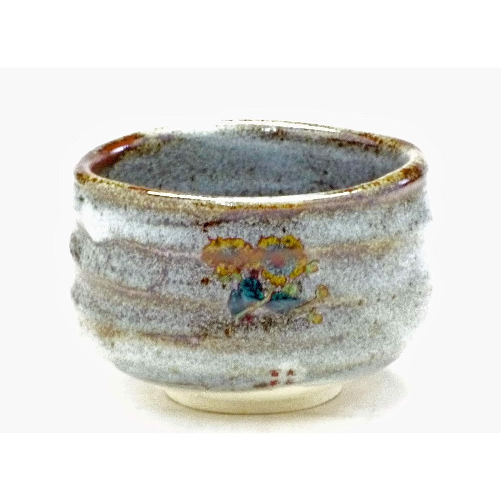 Kutani ware [Matcha bowl] Golden thread plum and bird Middle picture Pottery