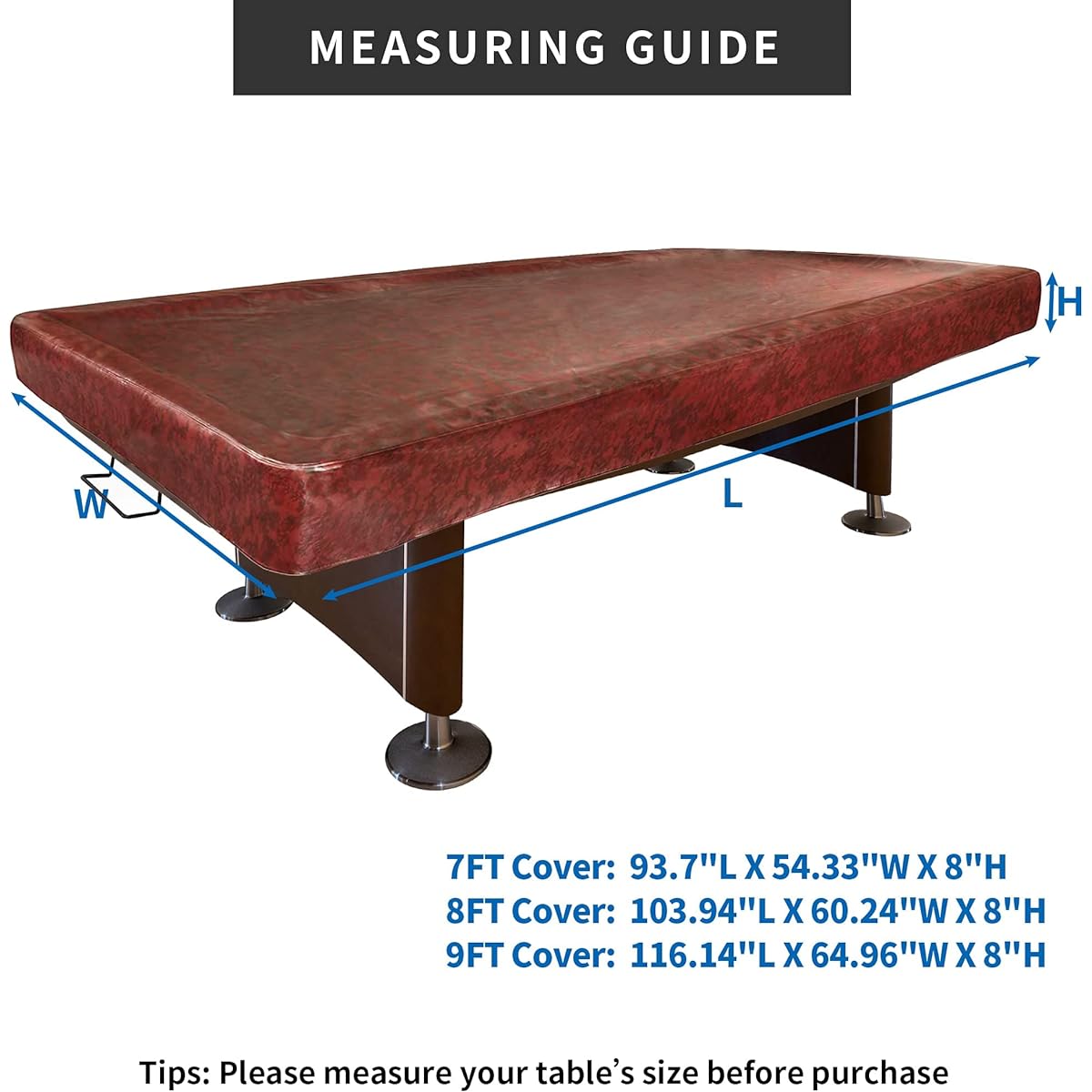 NEXCOVER Leatherette Billiard Pool Table Cover | 7ft Billiard Cover | Heavy Duty Cover for Pool Table | Waterproof Table Protector | UV Protection | Brown