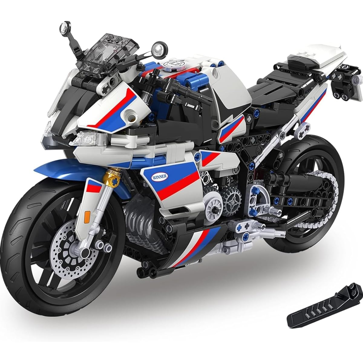 WINNER SPACE 1/6 Racing Motorcycle Toy Building Blocks Kit Stem Brick Set for Boys & Adults Motorcycle Model Suspension (819 Pieces)