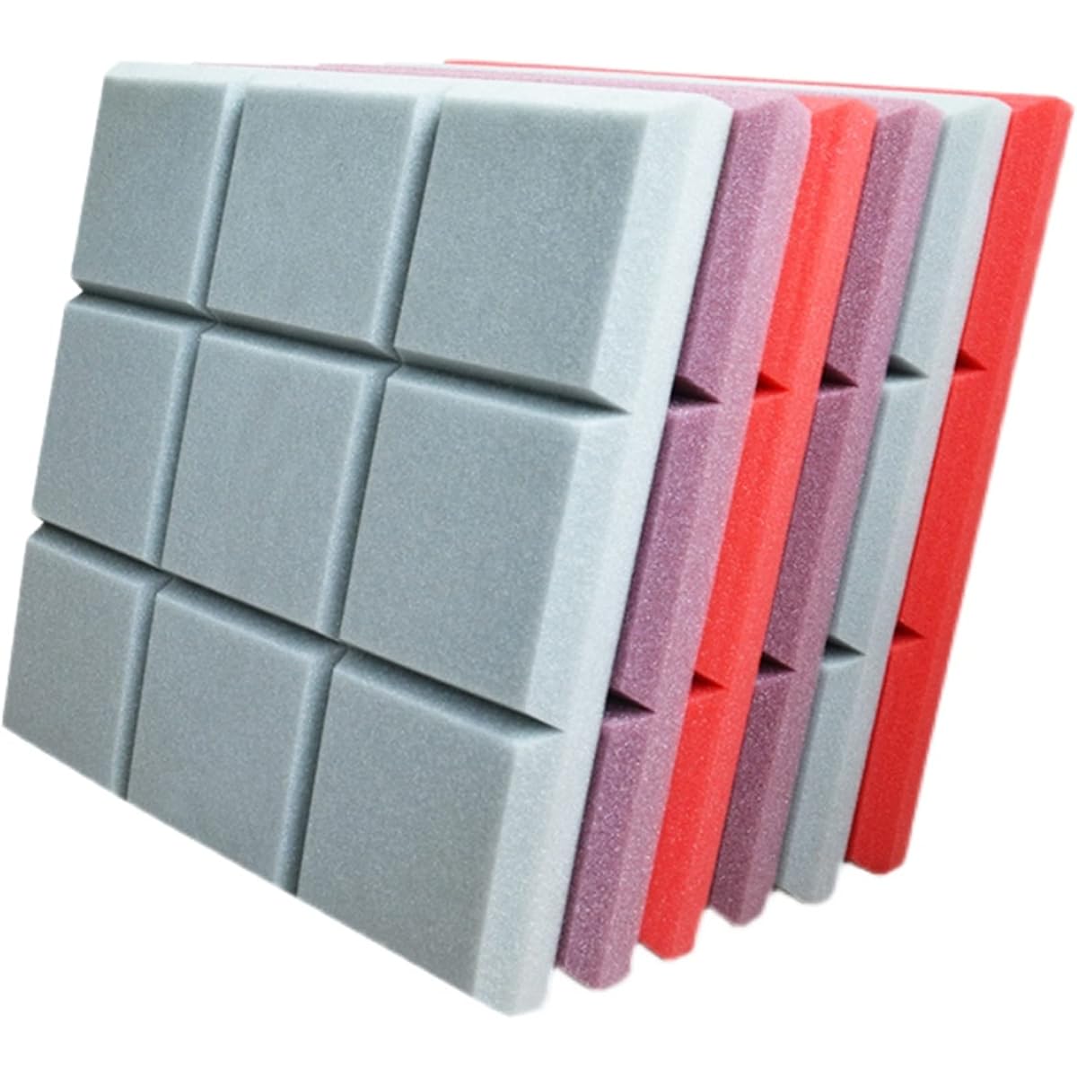 Acoustic Foam, Square Thick Soundproofing Foam Board Wedge Acoustic Foam Tiles Sound Treatment Kit for Wall or Ceiling Sound Control (D 50*50*5CM) (A 50*50*5CM)