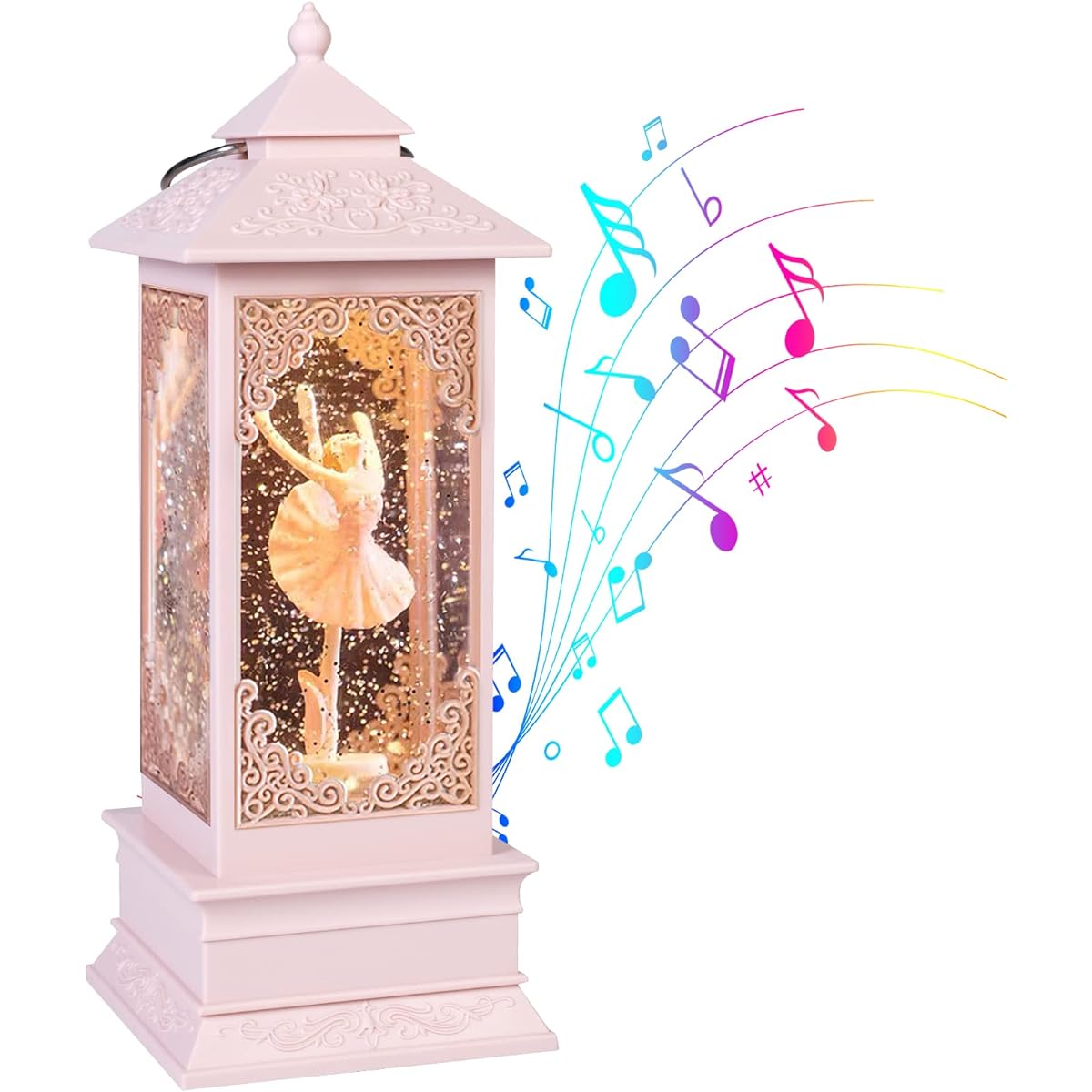 VITAKEO [360 Degree Rotating Ballerina Doll Music Box Light for Girls, Women, Kids, Mom, Daughter, Granddaughter, Christmas & Birthday Gifts - Pink, Battery & USB Operation, 11.4"x4.15"